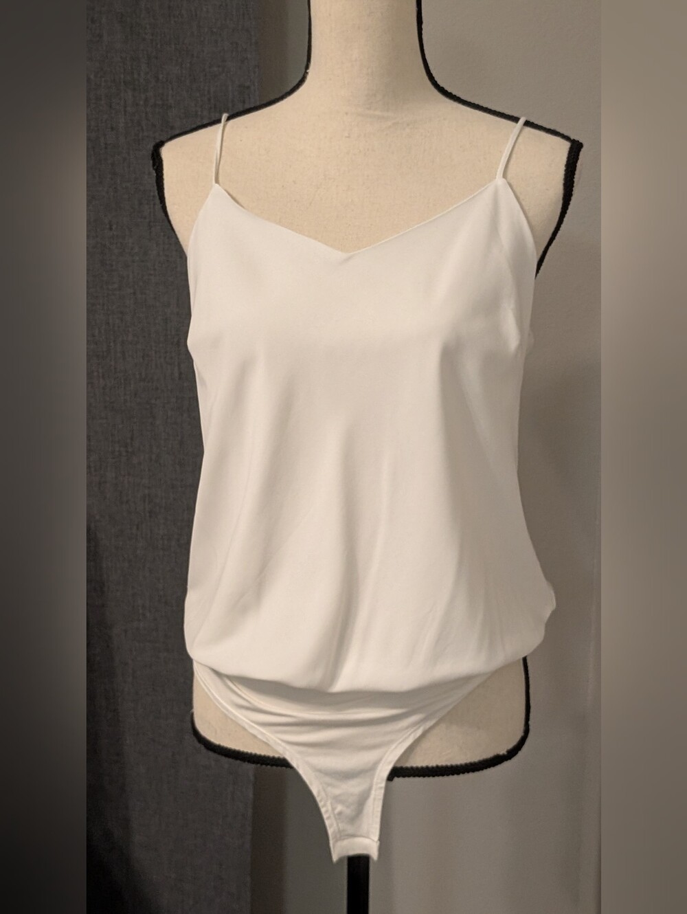 RESET by Jane White Loose Fit Blouse Bodysuit Adjustable Straps M